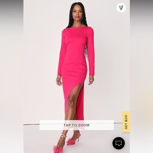Lulus hot pink long sleeve Maxi Dress